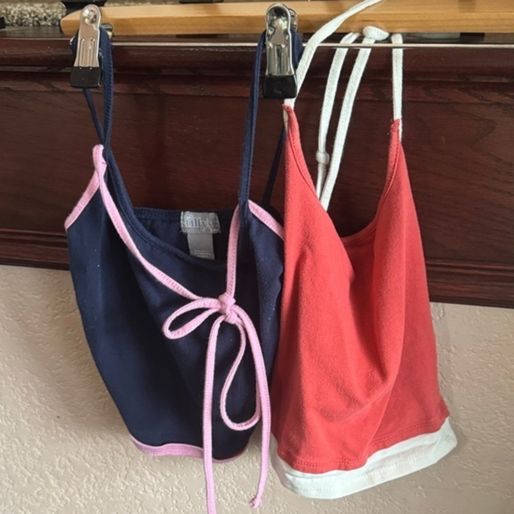 TILLYS Little Girls Size XXS Halter Top & Spaghetti Top Y2K Summer Shirt Bundle